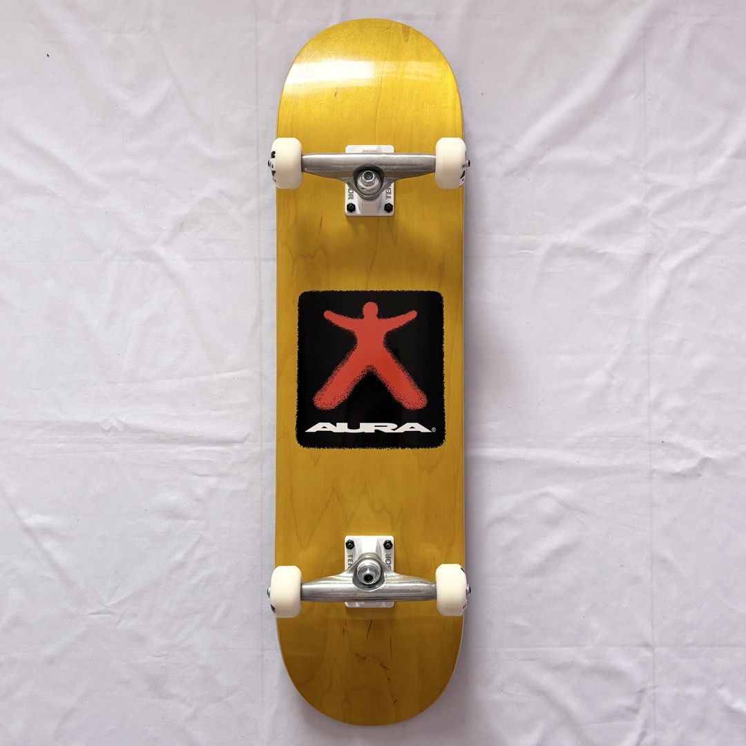 Aura “Yellow Figure” 8.25” x 32” Custom Skateboard Complete