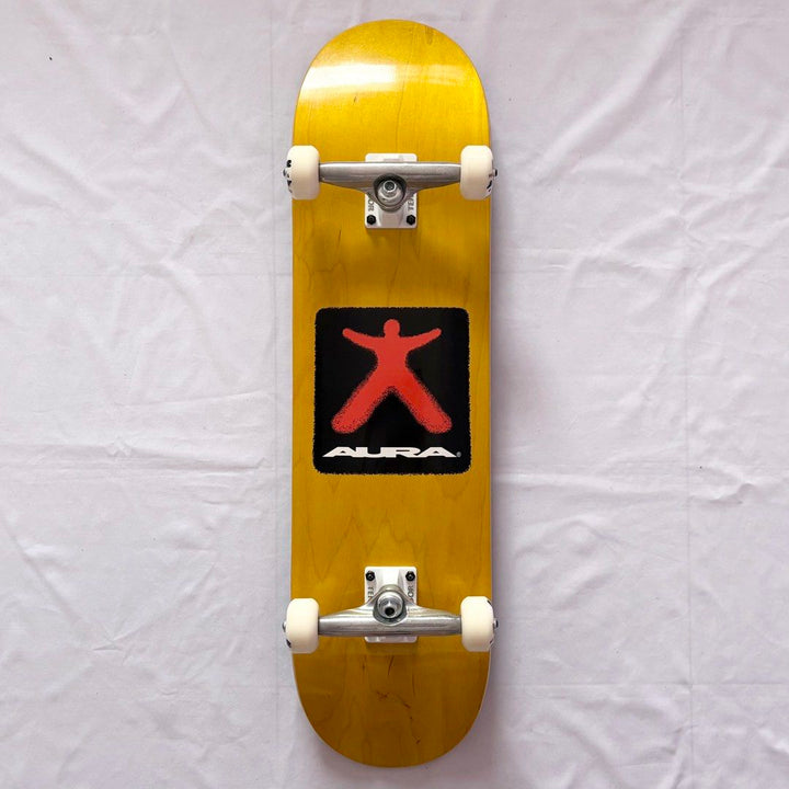 Aura “Yellow Figure” 8.25” x 32” Custom Skateboard Complete