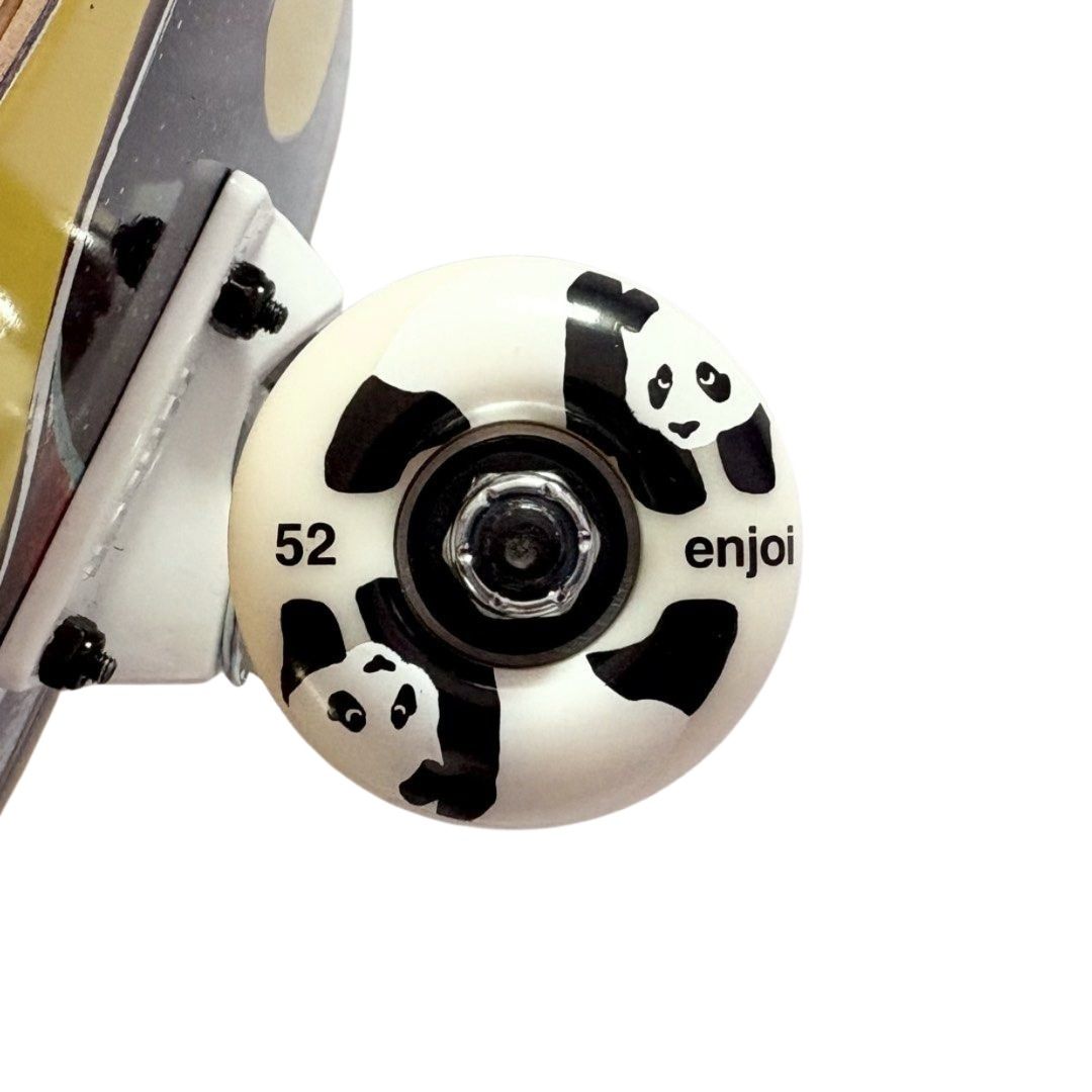 Aura “Yellow Wrench” 8.25” x 32” Custom Skateboard Complete — wheel close-up