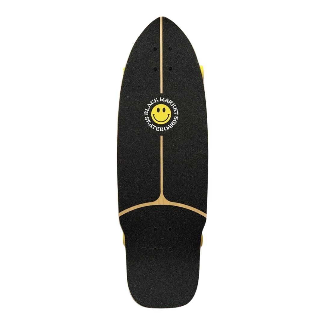 Black Market “Alien” 10” x 31” Surfskate Cruiser Skateboard Complete — grip-tape top view