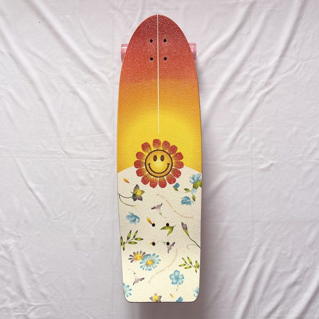 Black Market “Flower” 10” x 32.5” Cruiser Skateboard Complete