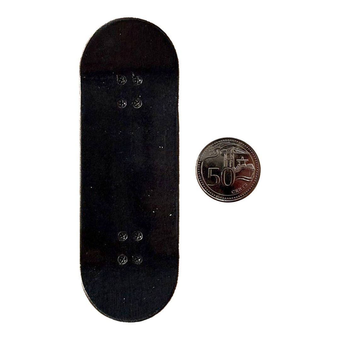 Black Market “Superman” 32mm Fingerboard Complete — grip-tape top view