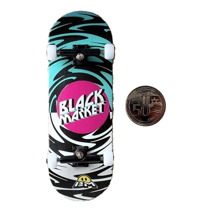 Black Market “Swirl” 32mm Fingerboard Complete — underside complete view