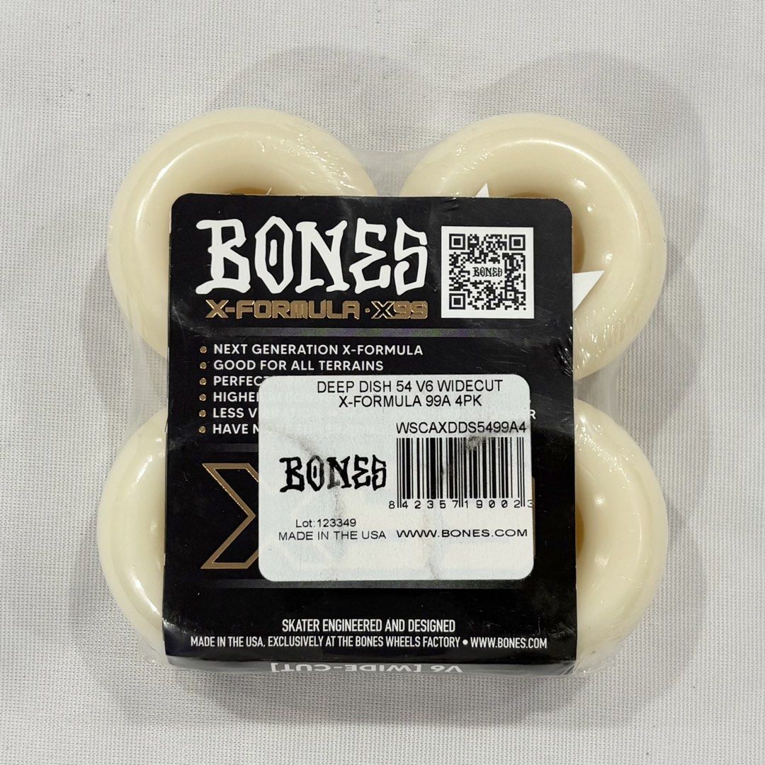 Bones “Deep Dish” 54mm 99a V6 Widecut X-Formula Skateboard Wheels