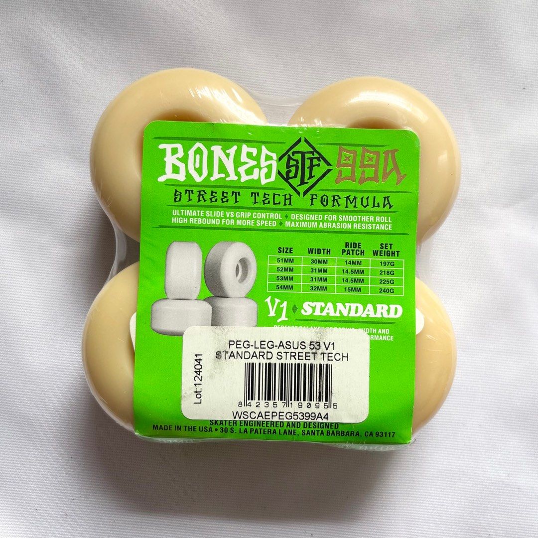Bones “Leg” 53mm 99a V1 Standard Street Tech Formula Skateboard Wheels — product image 2 of 2
