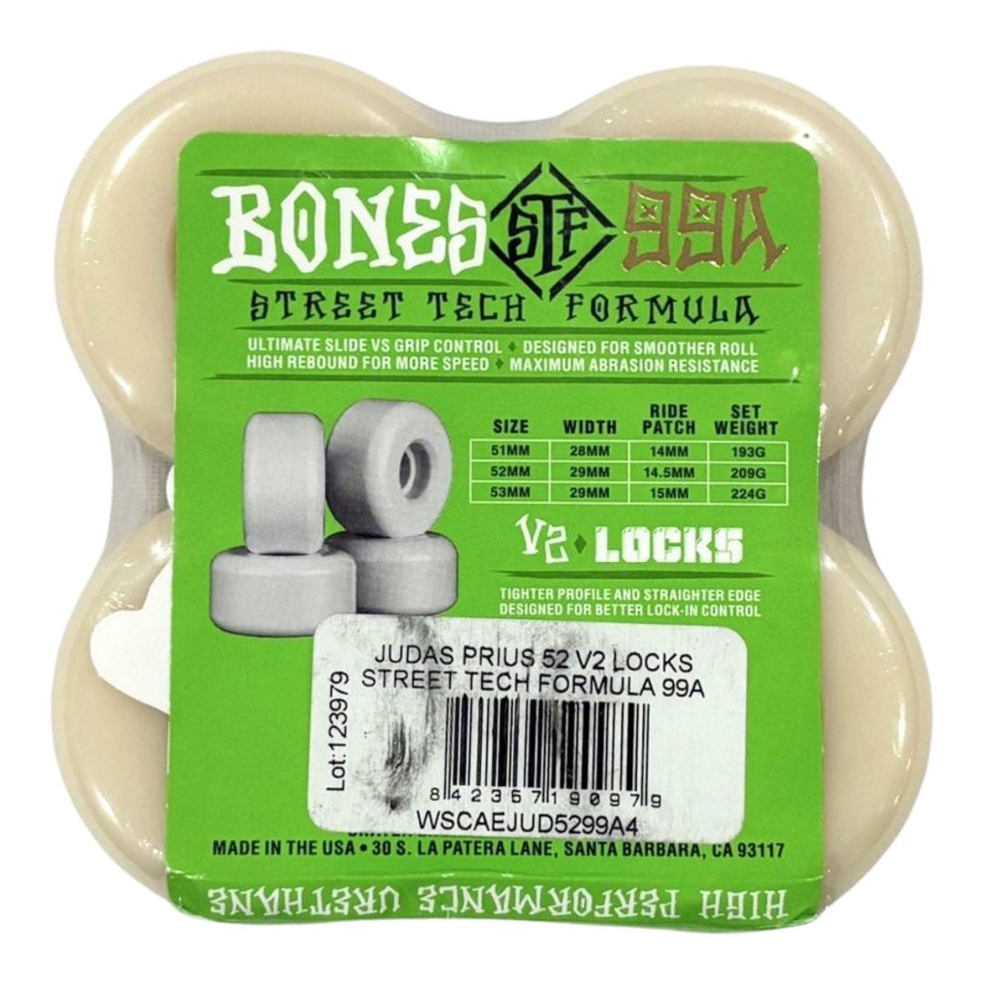 Bones “Prius” 52mm 99a V2 Locks Street Tech Formula Skateboard Wheels — product image 2 of 2