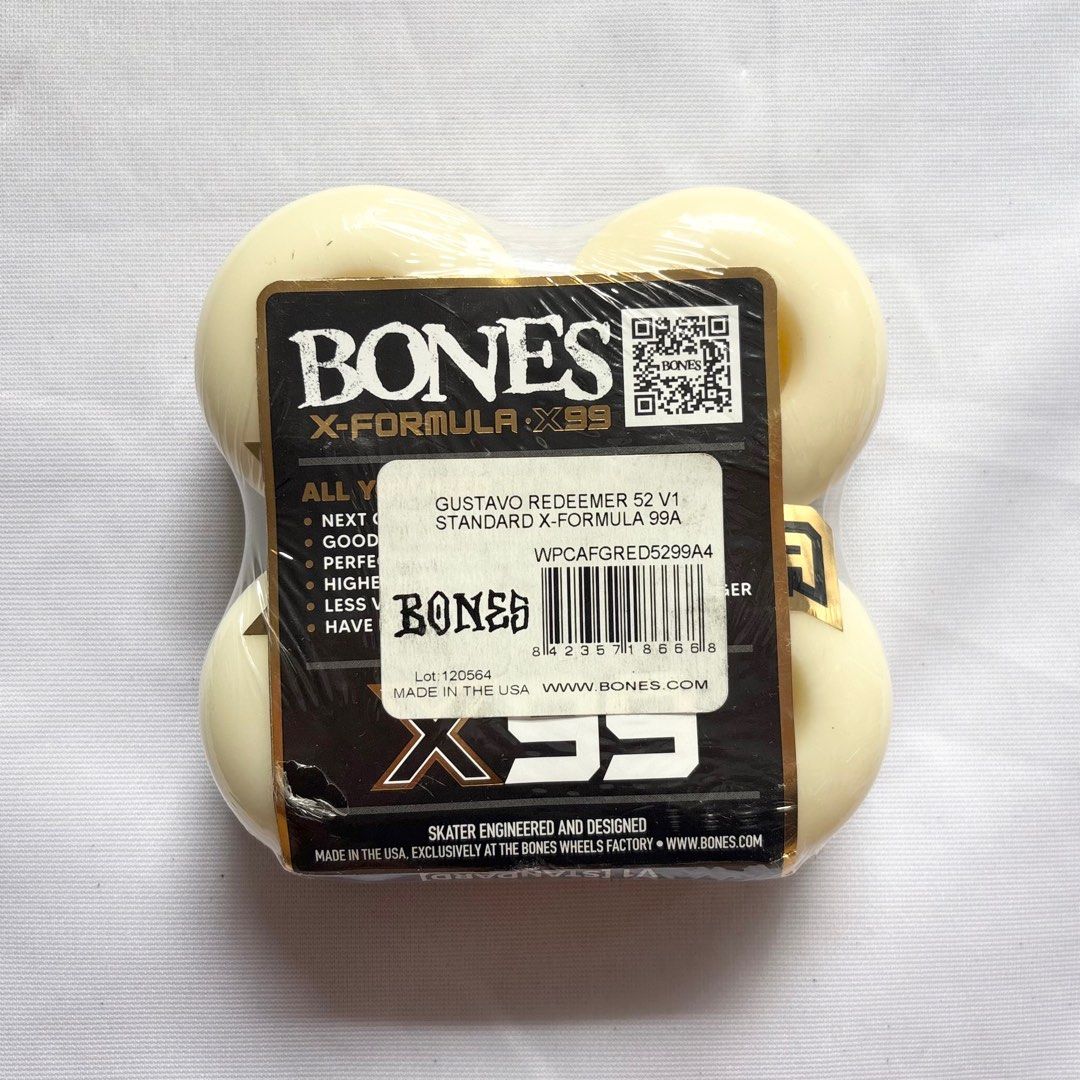 Bones “Redeemer” 52mm 99a V1 Standard X-Formula Skateboard Wheels