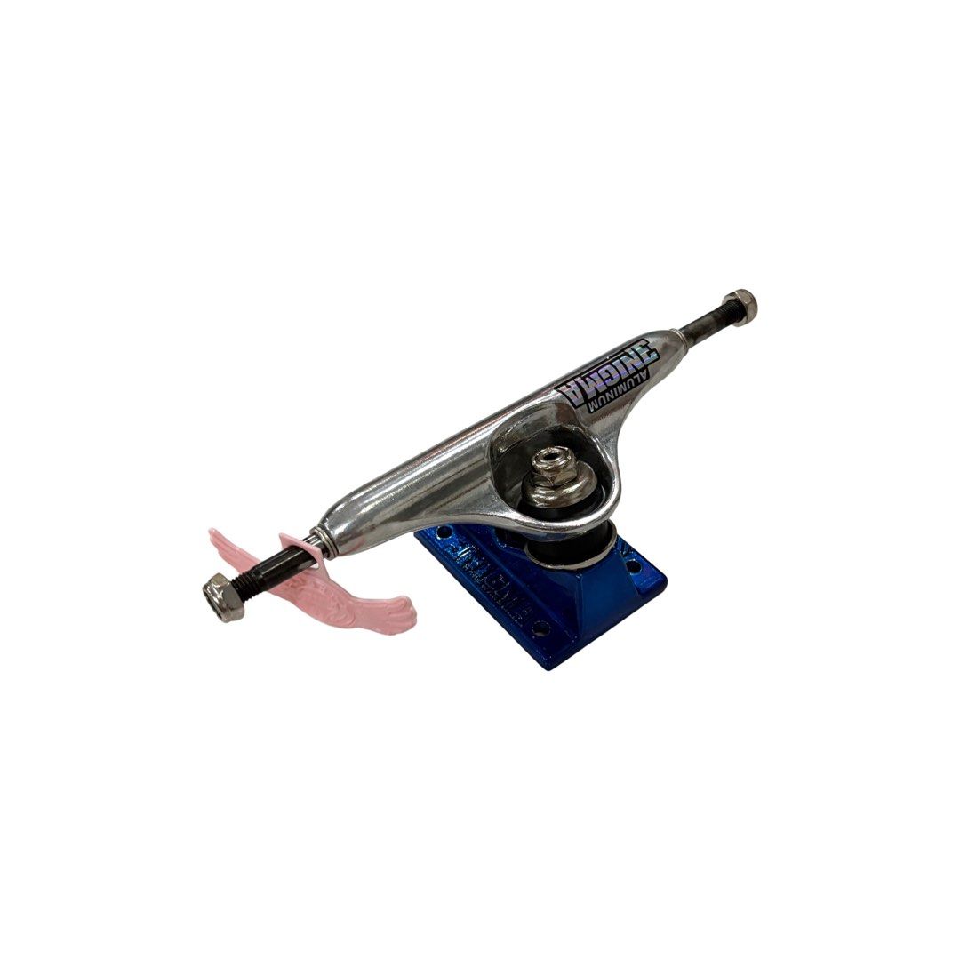 Enigma “Silver and Blue” 5.5″ Hollow Skateboard Trucks