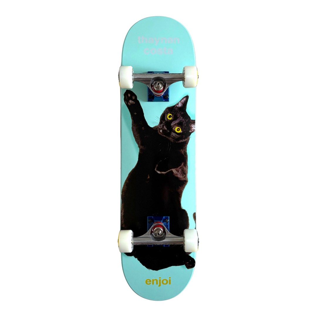 Enjoi “Black Cat” 7.5″ x 29.2″ Thaynan Costa Pro Model Custom Kids Skateboard Complete
