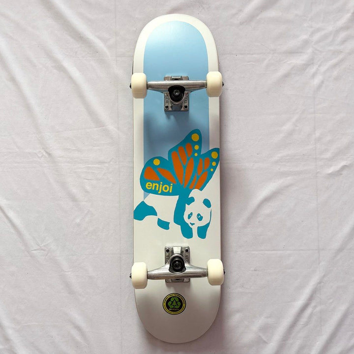 Enjoi “Butterfly Panda” 7.5” x 29.25” Kids Skateboard Complete — underside graphic view