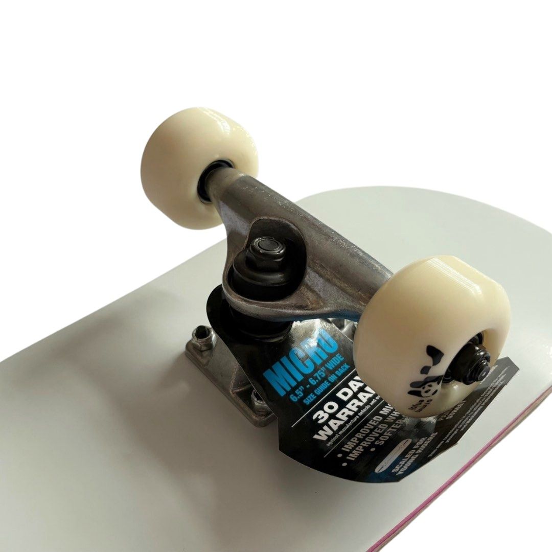Enjoi “Panda” 6.75” x 28.25” Kids Skateboard Complete — angled truck detail