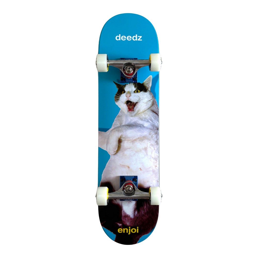 Enjoi “White Cat” 7.5″ x 29.2″ Didrik Galasso Pro Model Custom Kids Skateboard Complete