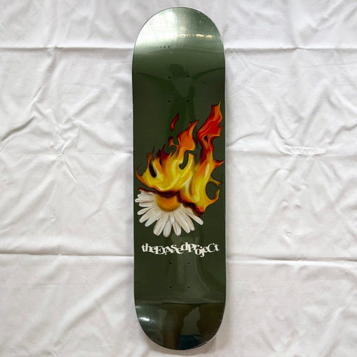 Erased “Burning Flower Green” 8.0” x 31.4” / 8.25” x 31.5” Skateboard Deck - No Grip / 8.0"