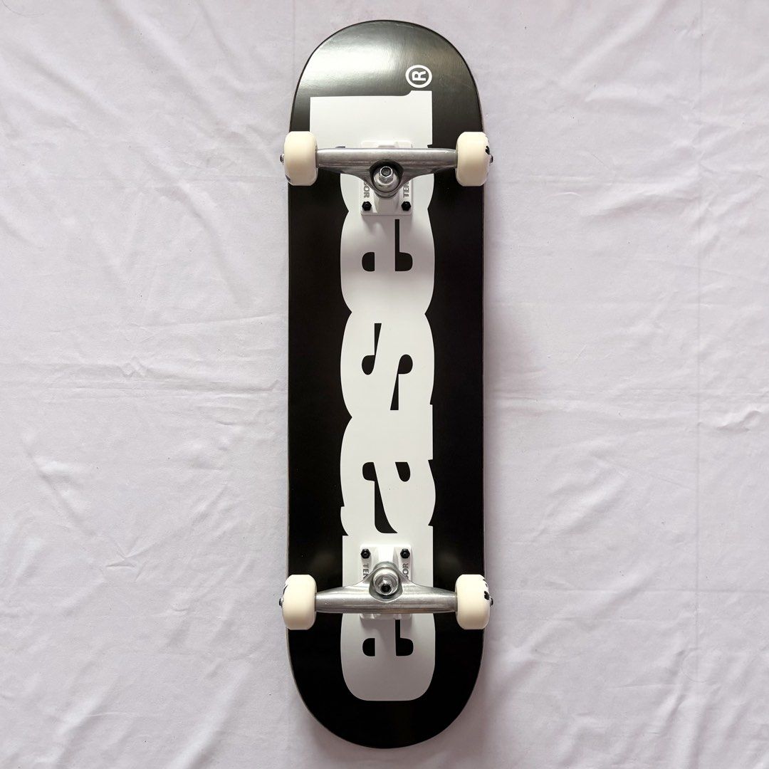 Erased “Classic Black” 8.0” x 31.4” / 8.25” x 31.5” Custom Skateboard Complete