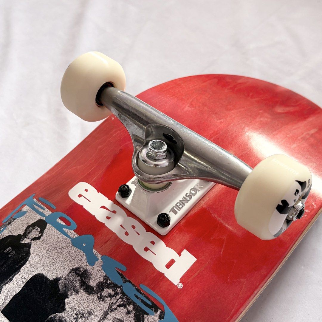 Erased “Glow Red” 8.0” x 31.4” Custom Skateboard Complete