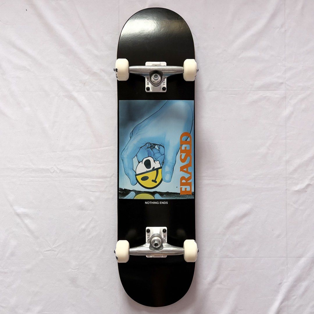 Erased “Nothing Ends” 8.0” x 31.4” / 8.25” x 31.5” Custom Skateboard Complete