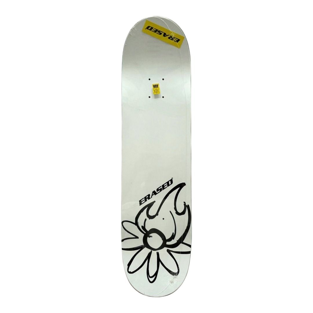 Erased “White and Black” 8.0” x 31.4” Skateboard Deck — top-ply view