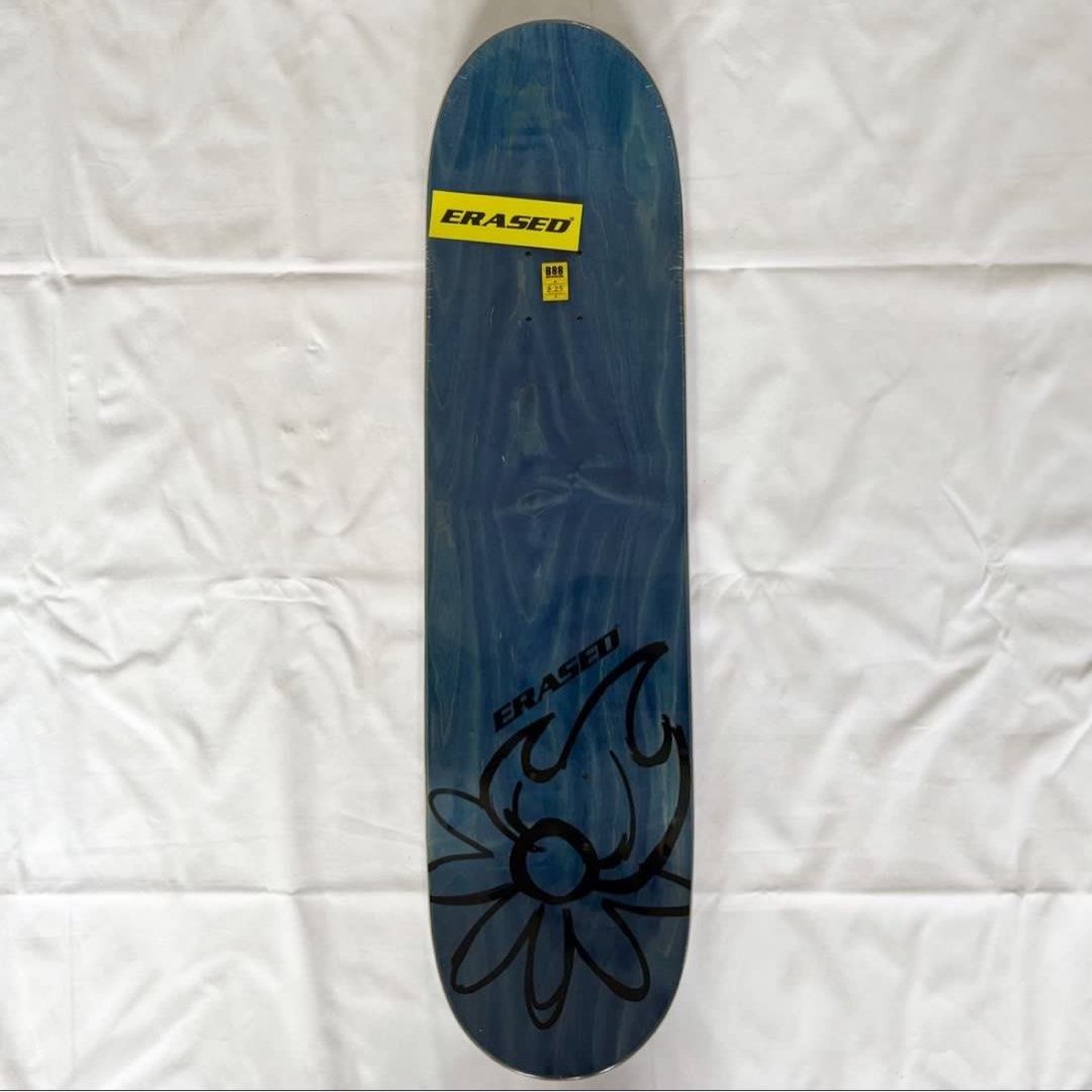 Erased “You Can't Stop Progress White” 8.0” x 31.4” / 8.25” x 31.5” Skateboard Deck — top-ply view