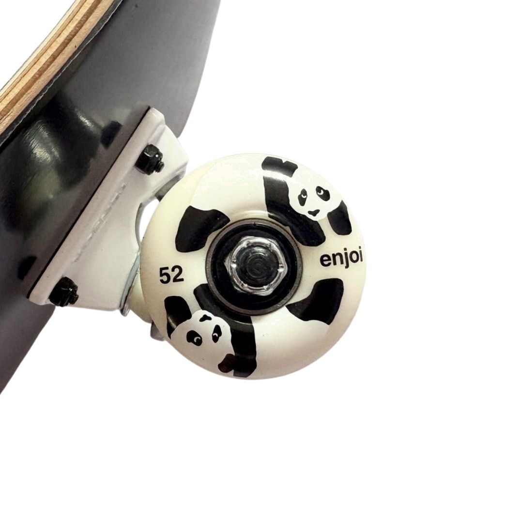 Erased “You Can’t Stop Progress Black” 8.0” x 31.4” / 8.25” x 31.5” Custom Skateboard Complete — wheel close-up