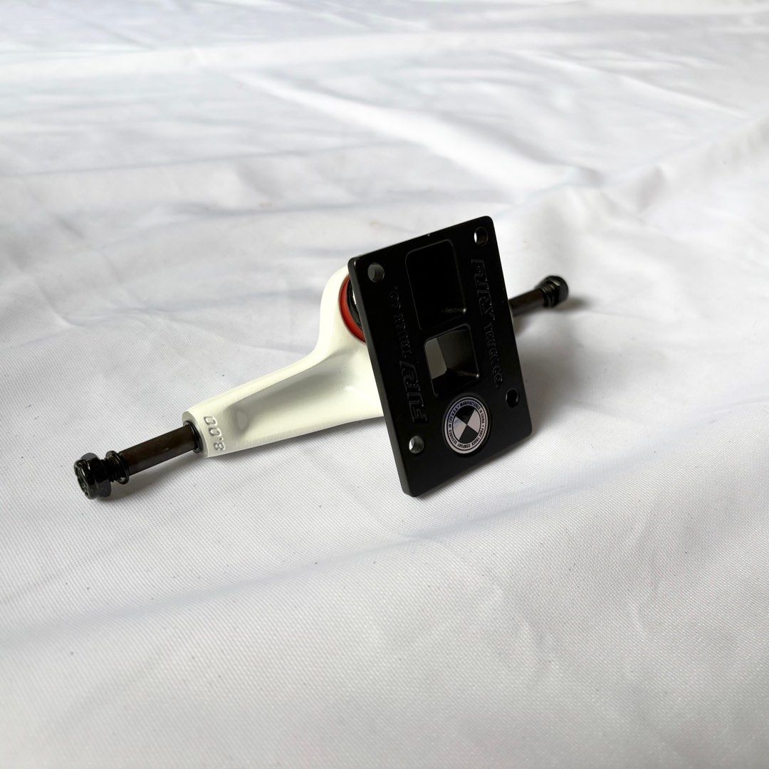 Fury White and Black 8.0”/8.25” Double Hollow Skateboard Trucks
