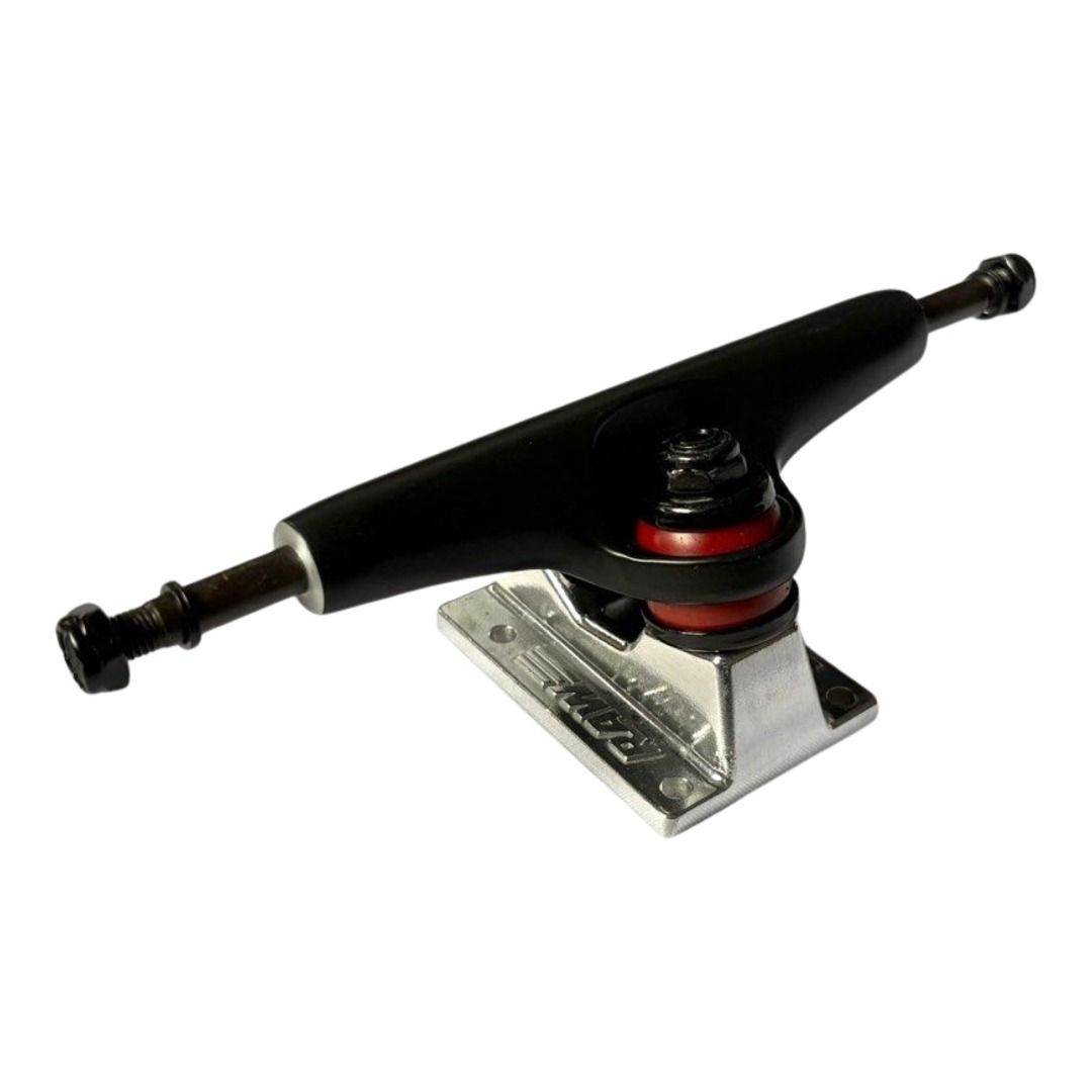 Fury "Black and Silver" 5.25” / 5.5” Double Hollow Skateboard Trucks — single truck front view
