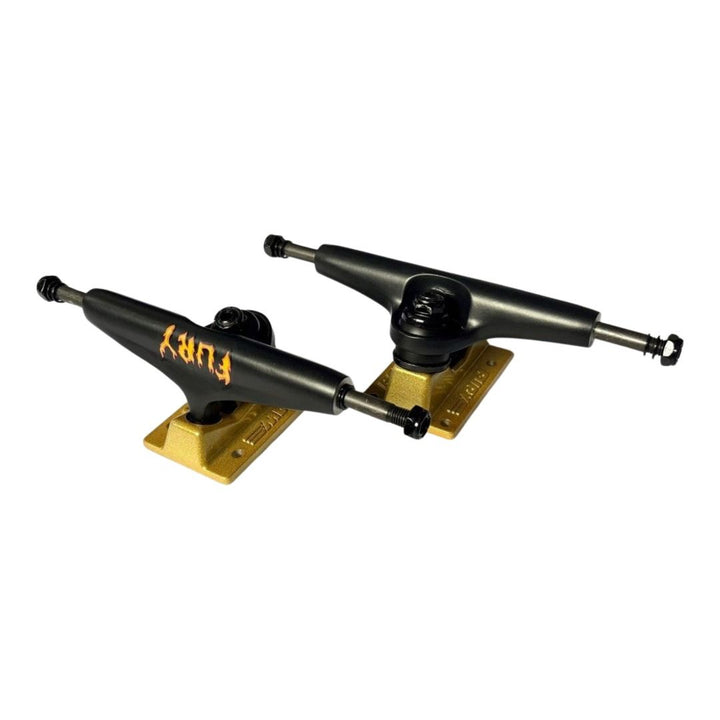 Fury "Gold and Black" 5.25” / 5.5” Double Hollow Skateboard Trucks — truck pair overview