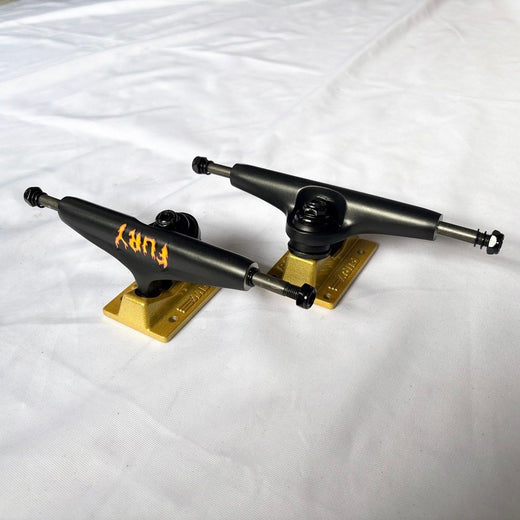 Fury "Gold and Black" 5.25” / 5.5” Double Hollow Skateboard Trucks - 8.0"