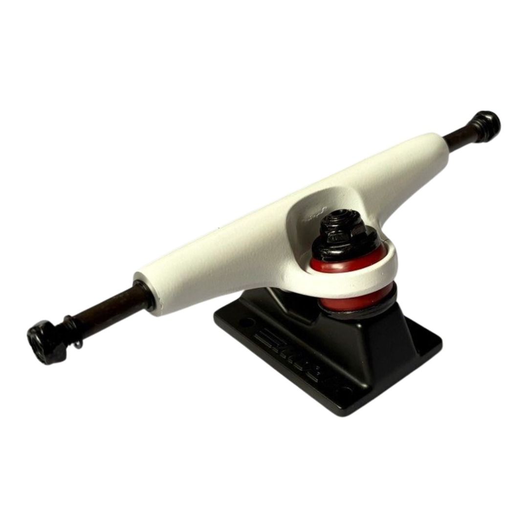 Fury “White and Black” 5.25”/5.5” Double Hollow Skateboard Trucks — single truck front view