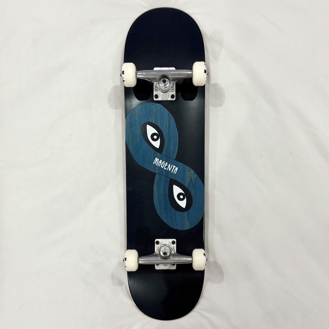 Magenta “Eyes” 8.0” x 31.5” Custom Skateboard Complete