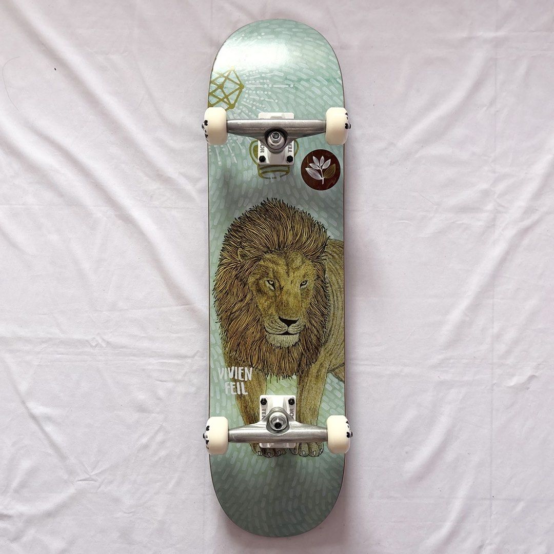 Magenta “Lion” 8.25” x 31.6” Vivien Fell Model Custom Skateboard Complete