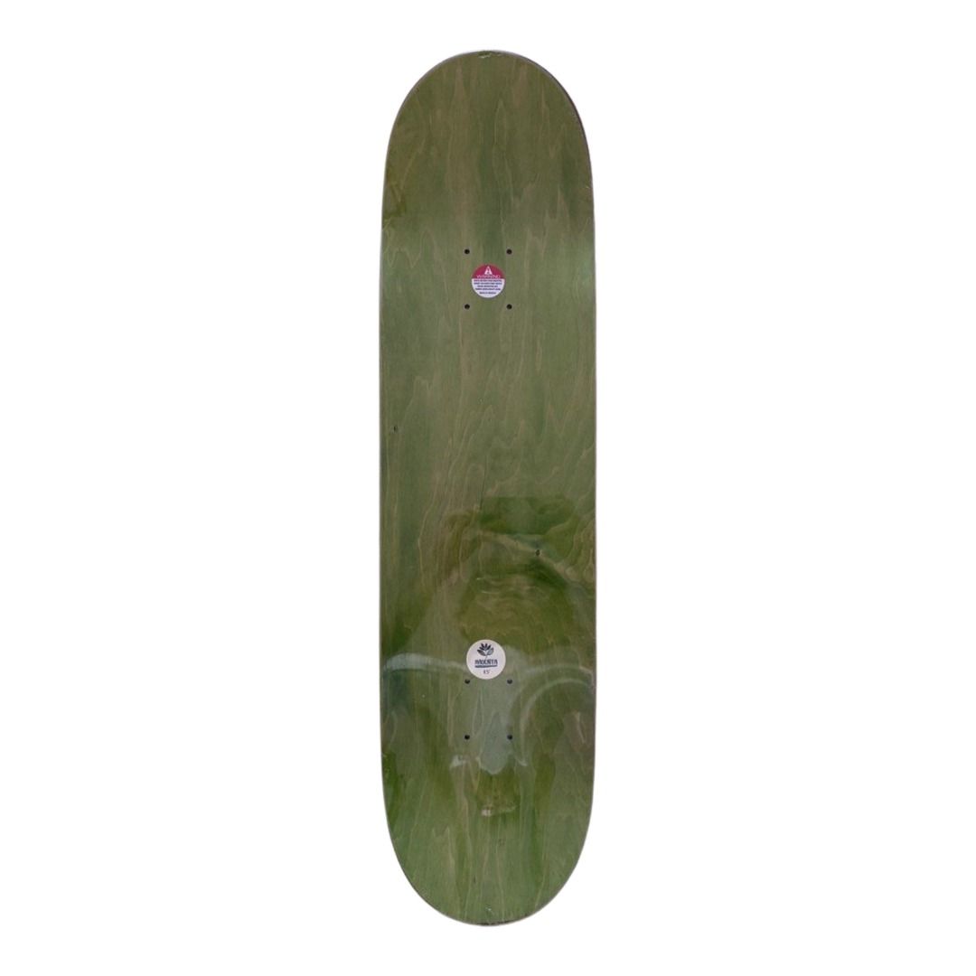 Magenta “Wings” 8.5” x 31.9” Spelta Model Skateboard Deck — top-ply view