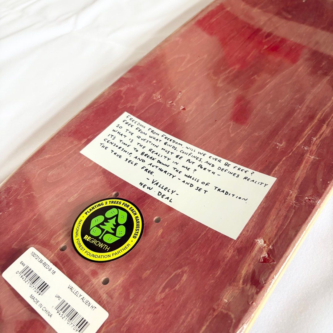 New Deal "Alien Red" 9.18” Mike Vallely Model Skateboard Deck
