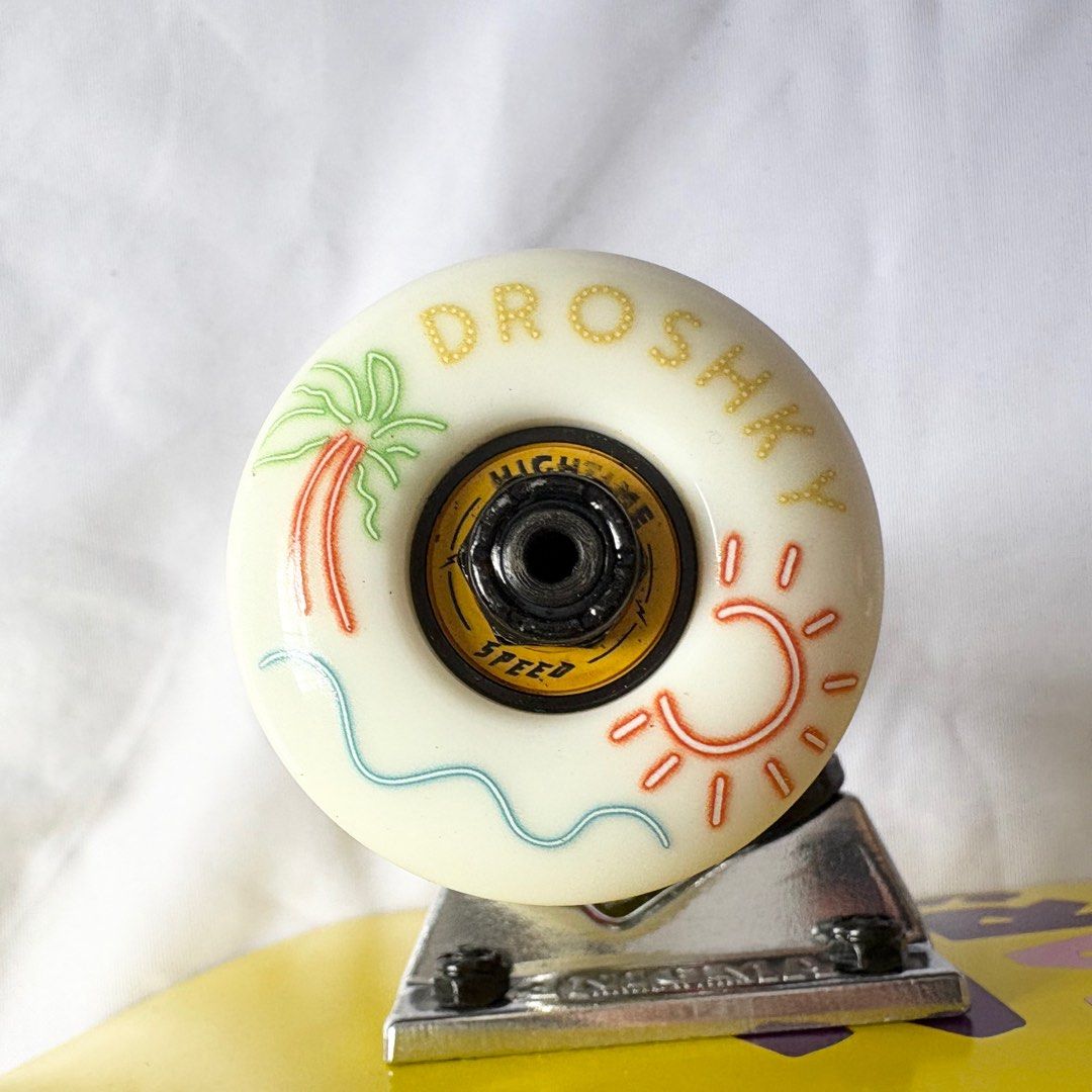 Nomad “Drunk Yellow” 7.875” x 31.5” Custom Skateboard Complete