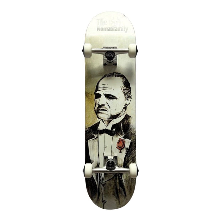 Nomad “Godfather” 7.875” Custom Skateboard Complete — underside graphic view