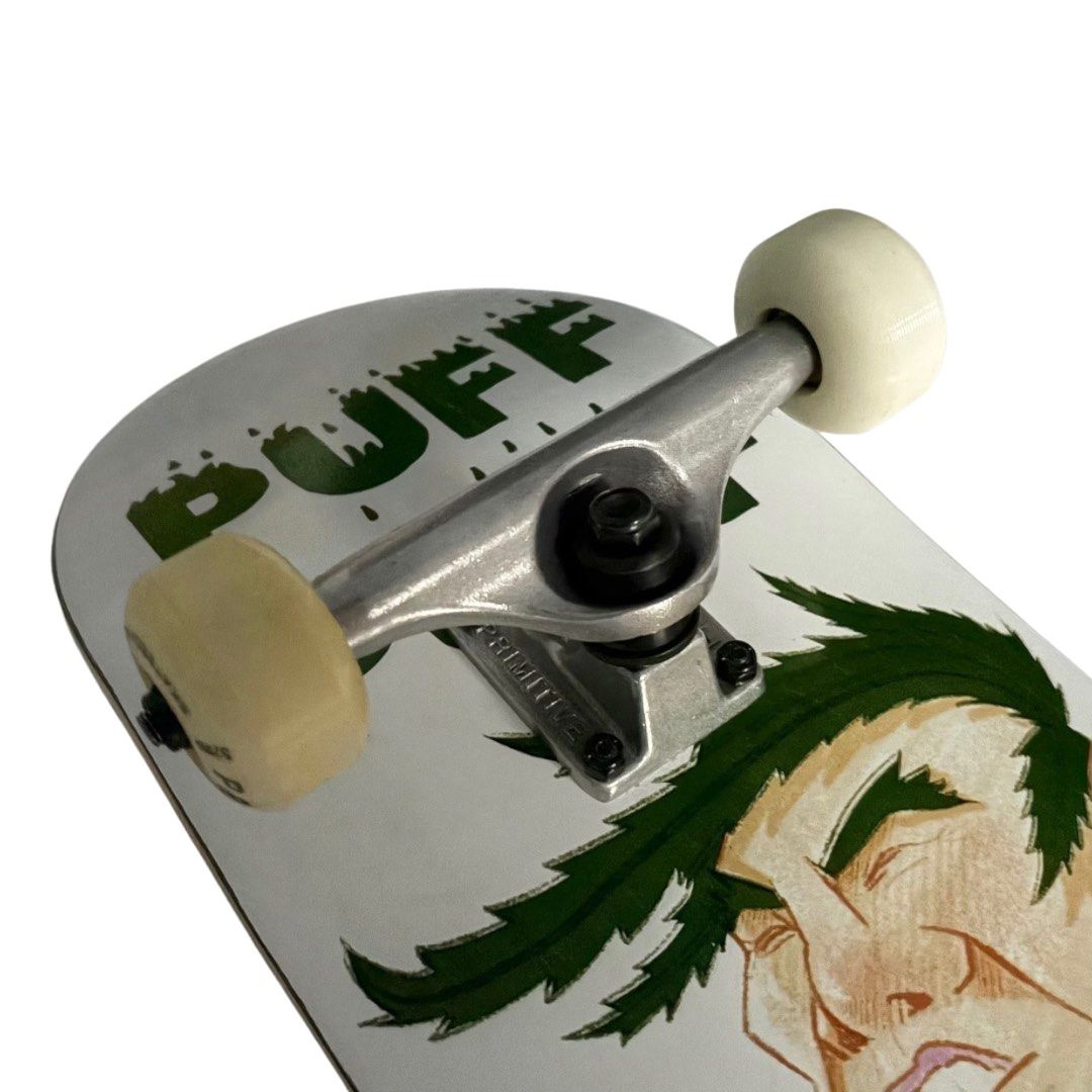 Nomad “Puff” 8.0” x 31.75” Custom Skateboard Complete — angled truck detail