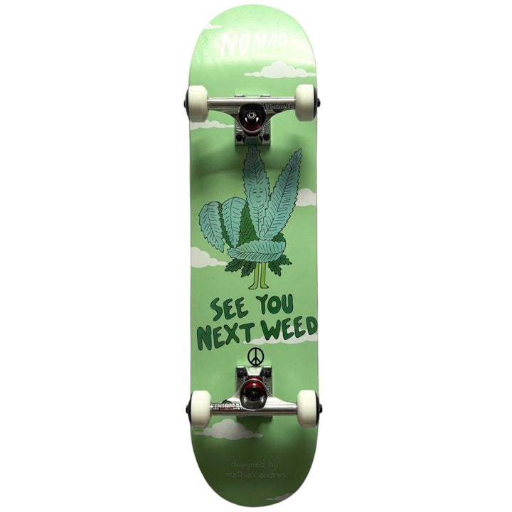 Nomad “See You” 7.875” x 31.25” Custom Skateboard Complete — underside graphic view