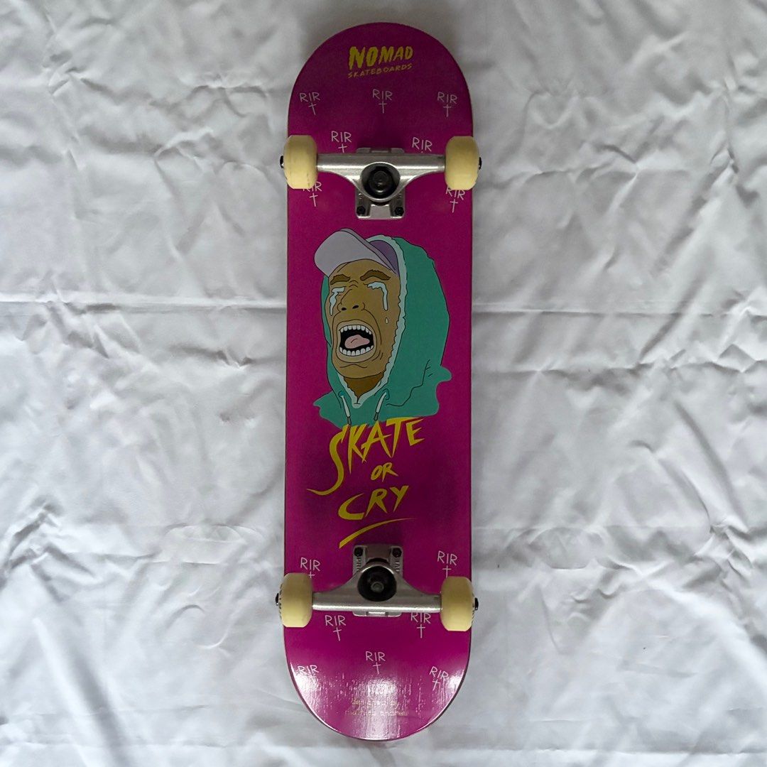 Nomad “Skate or Cry” 8.0” x 31.75” Custom Skateboard Complete
