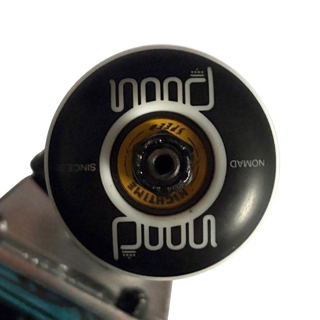 Nomad “Visaster” 7.75” Custom Skateboard Complete — wheel close-up