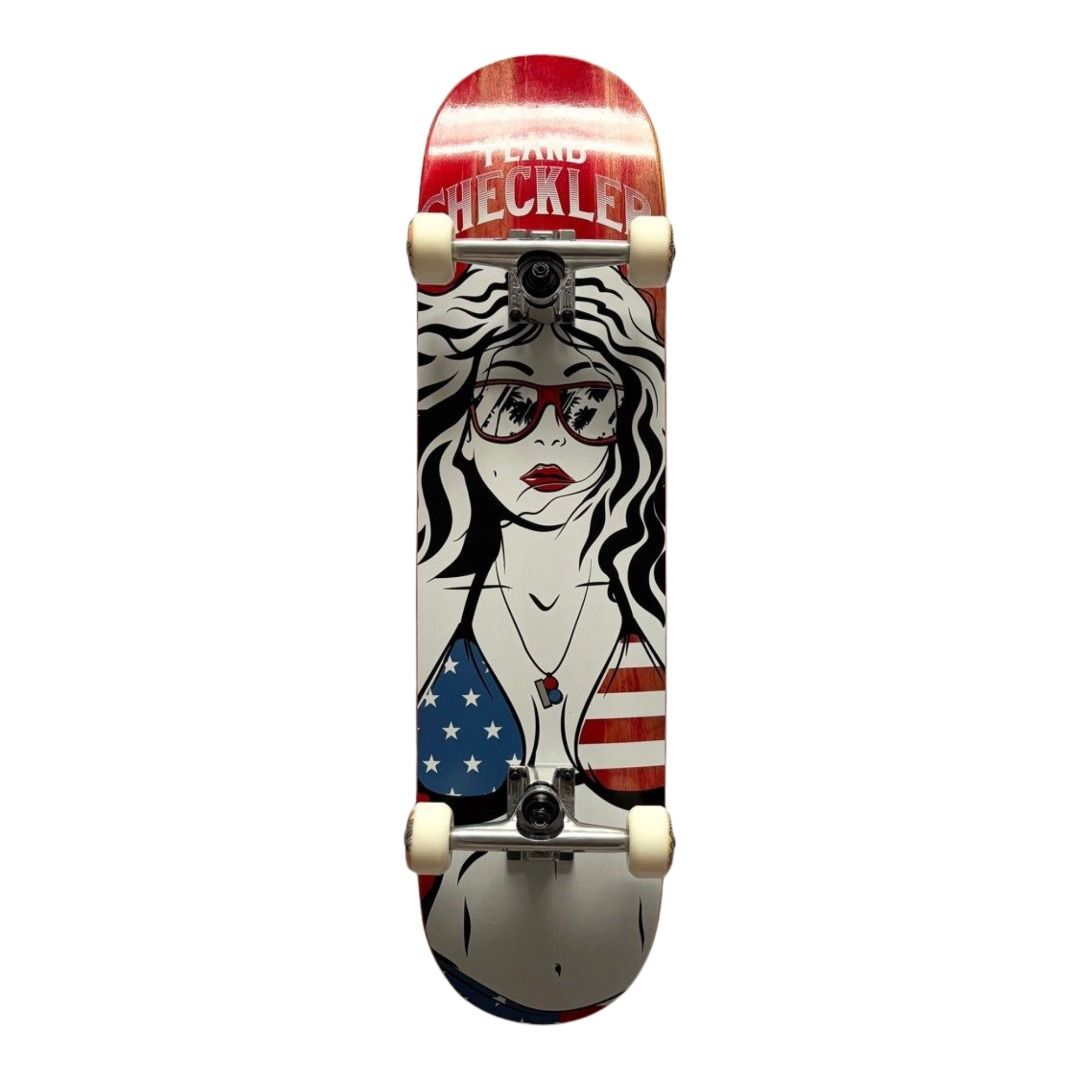 Plan B “America” 8.0” x 31.6” Custom Skateboard Complete — underside graphic view
