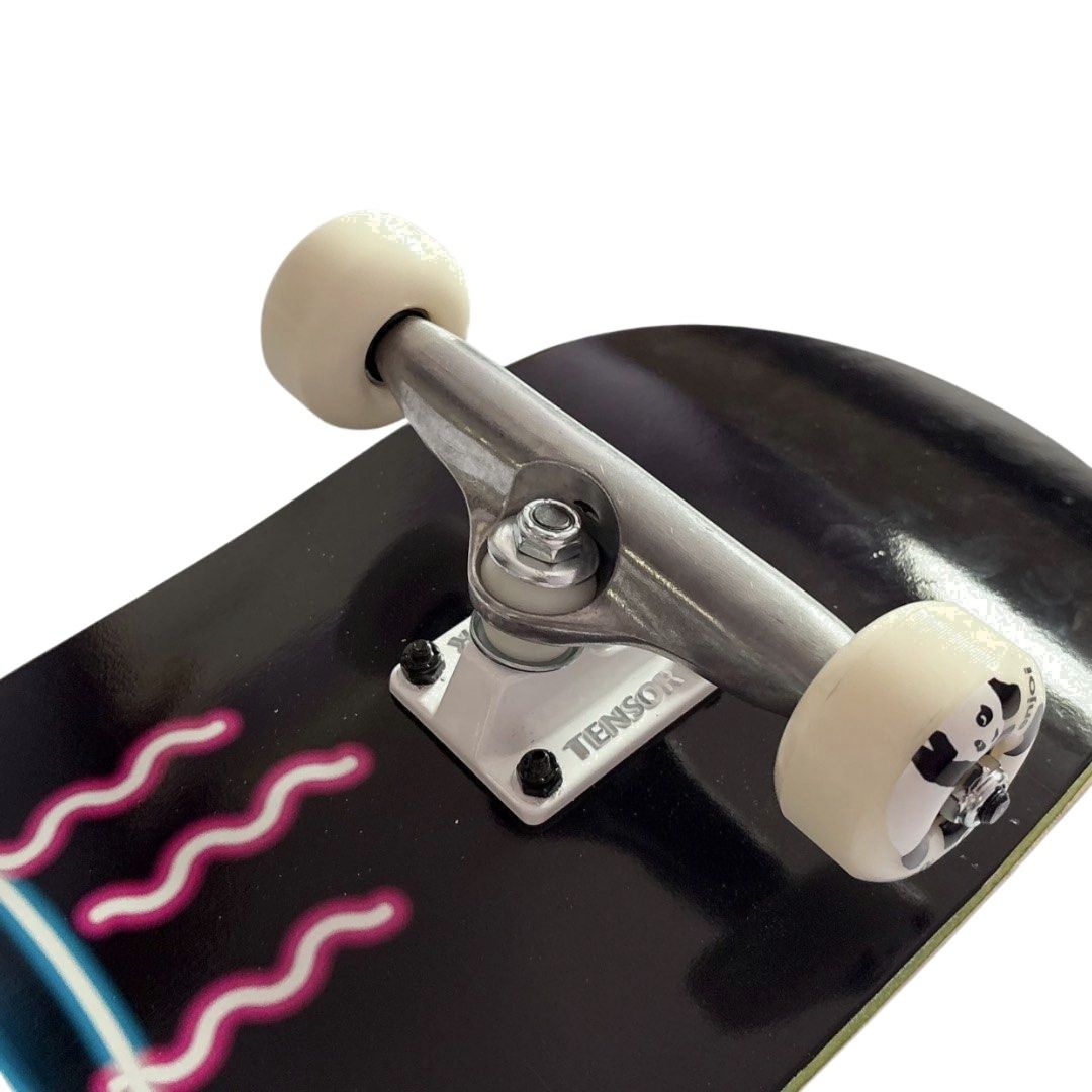 Plan B “Neon Coffee” 8.125” x 31.5” Custom Skateboard Complete — angled truck detail