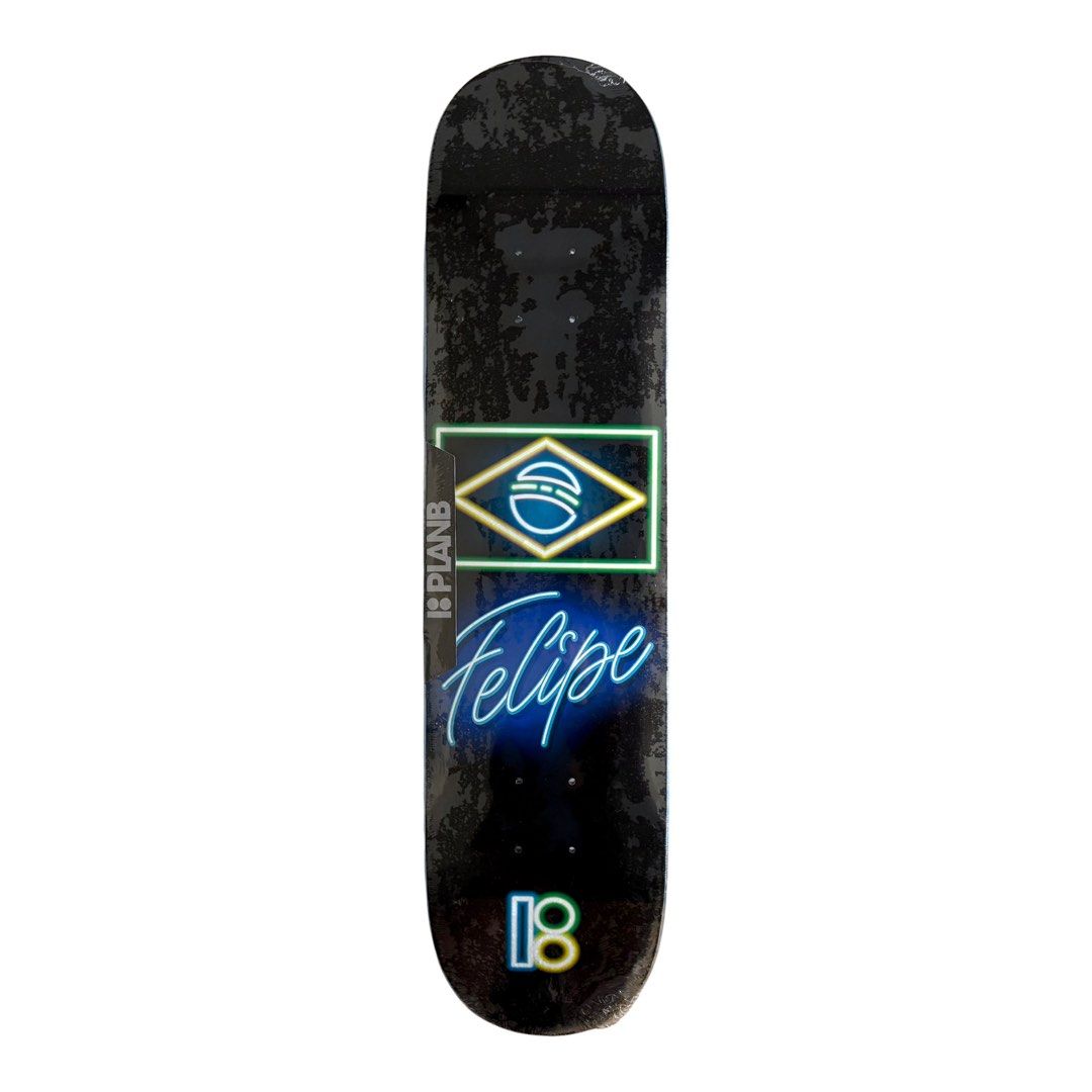 Plan B “Neon Flag” 7.75″ x 31.62″ Felipe Gustavo Pro Model Skateboard Deck