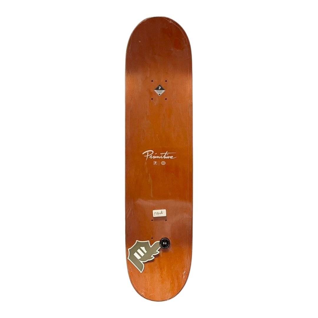 Primitive “Slant Black” 8.0” Skateboard Deck — top-ply view
