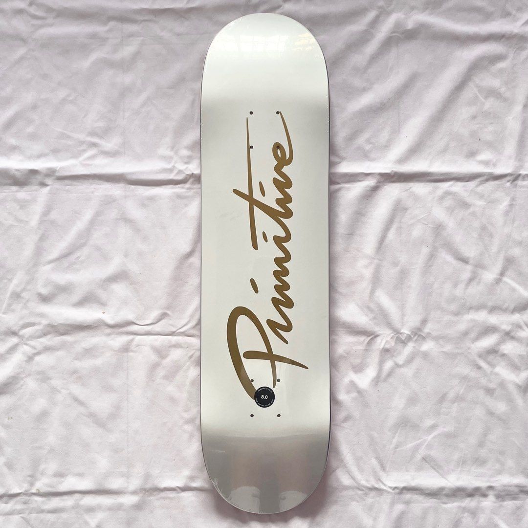 Primitive “White Signature” 8.0” Skateboard Deck