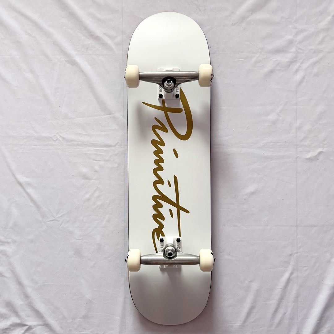 Primitive “White Signature” 8.25” x 31.75” Custom Skateboard Complete