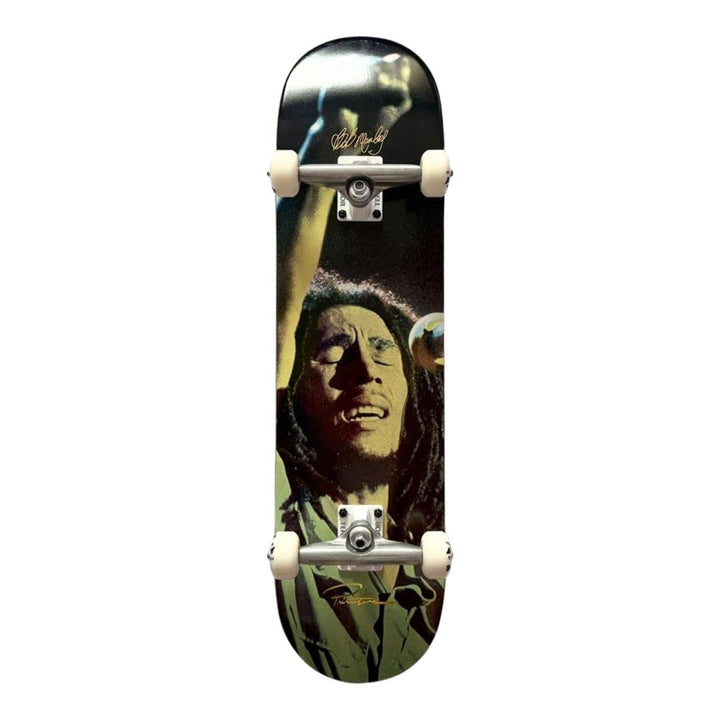Primitive x Bob Marley “Stand Up” 8.125” x 31.75” Custom Skateboard Complete — underside graphic view