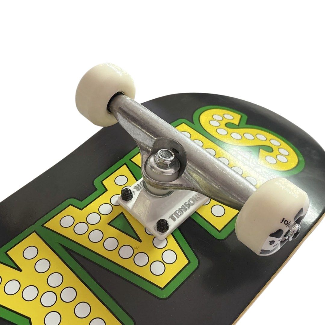 Shake Junt “Lit” 8.25” x 31.75” Custom Skateboard Complete — angled truck detail
