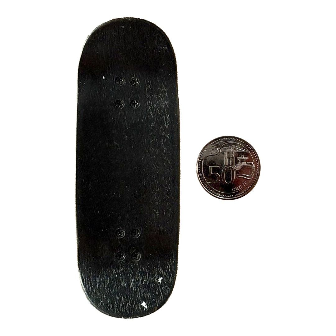 Shox “Black Pack” 35mm Fingerboard Complete — grip-tape top view