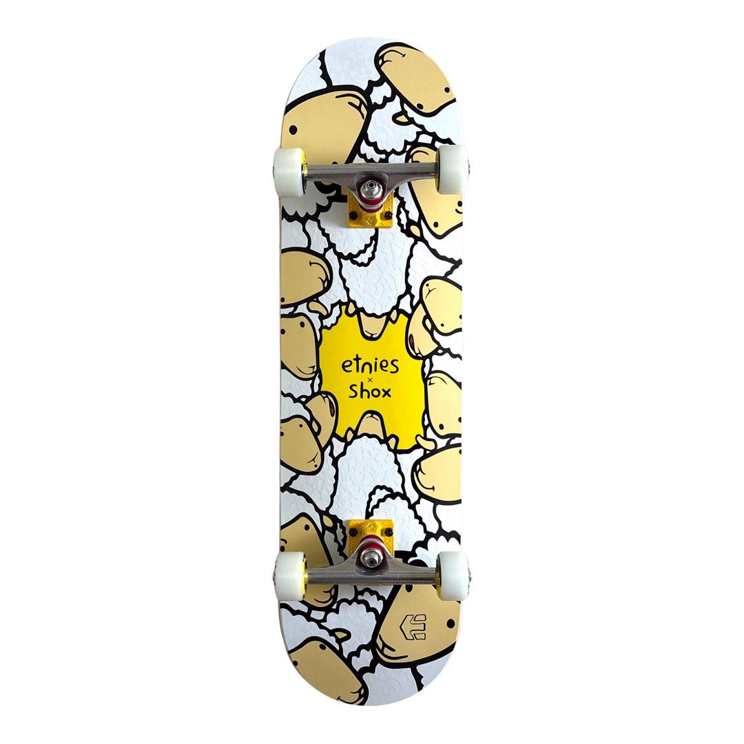 Shox x Etnies “Yellow Shep” 8.5″ x 32.0″ Custom Skateboard Complete