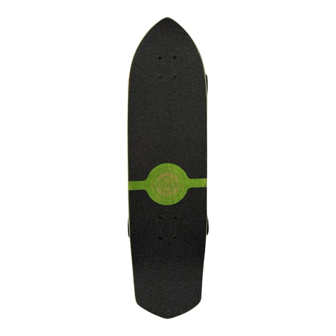 Sk8crime “Anti School Skate Club” 8.75” x 31.75” Surfskate Cruiser Skateboard Complete — grip-tape top view