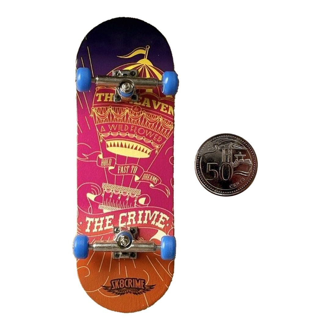 Sk8crime “Carnival” 32mm Fingerboard Complete — underside complete view